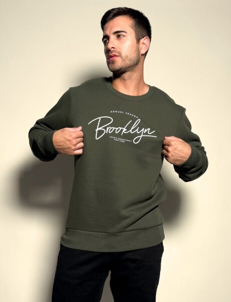 Buzo de algodon con estampa Einar Verde