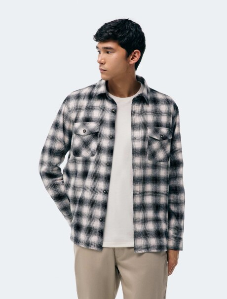 CAMISA MANGA LARGA DE RAYAS NEGRO