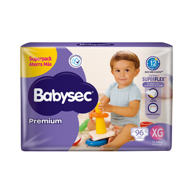 Pañales Babysec Premium Talle Xg 96 Uds. Pañales Babysec Premium Talle Xg 96 Uds.