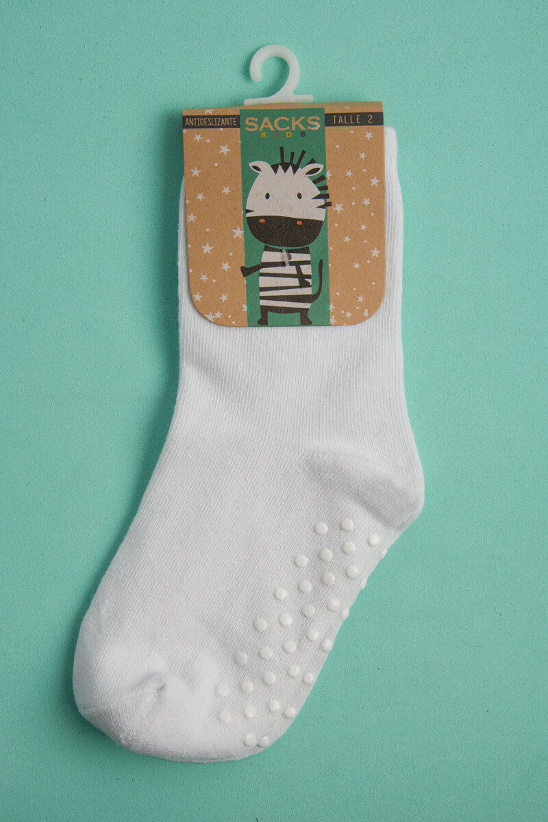 Medias lisas con antideslizante Blanco