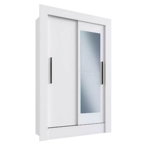 Ropero Placard 2 Puertas Corredizas C/espejo Dormitorio Blanco