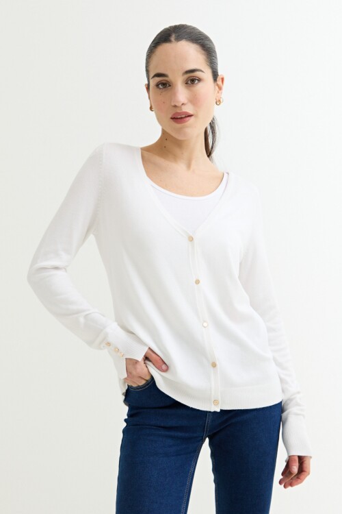 Cardigan básico BLANCO