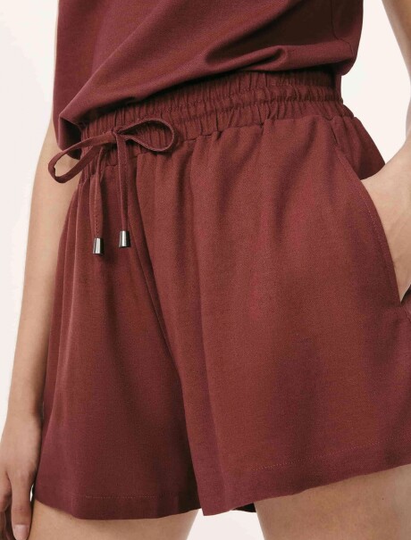 SHORT DE LINHO ROJO