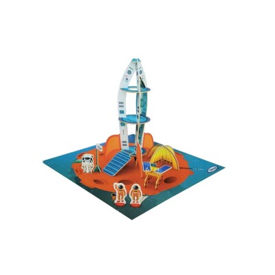 PUZZLE 3D COHETE ESPACIAL DE MADERA 50 PIEZAS PUZZLE 3D COHETE ESPACIAL DE MADERA 50 PIEZAS