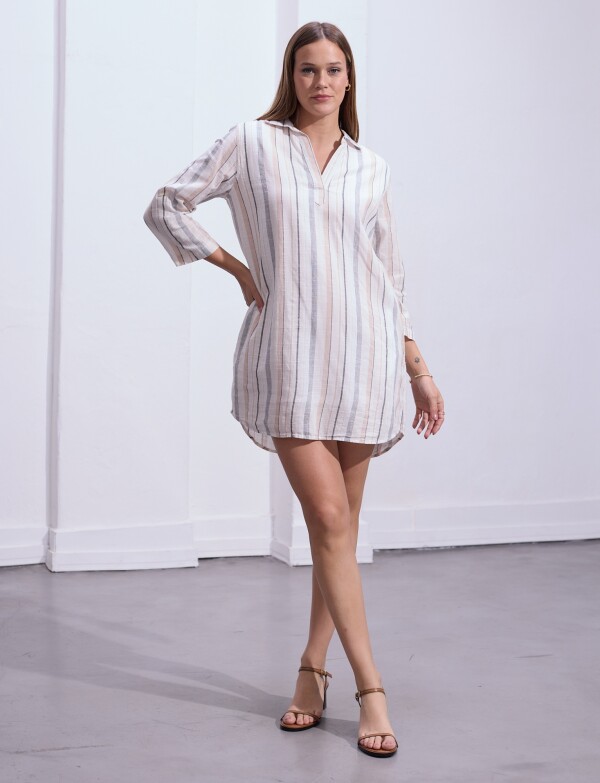 Vestido Algodon BEIGE/MULTI