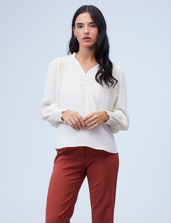 Blusa Gasa Frunce CRUDO