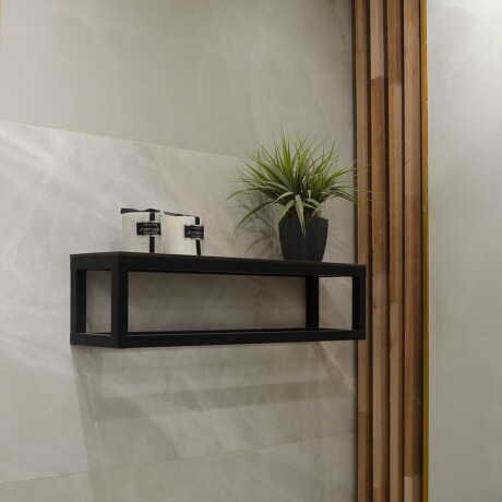 MUEBLE AUXILIAR DE ALUMINIO NEGRO MATE - 60.1X15.1X15.6 000