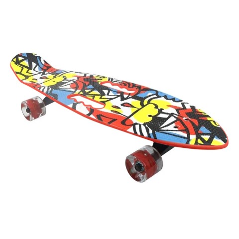 Skate Longboard Patineta Ruedas Siliciona Trucks Aluminio Color Variante Rojo