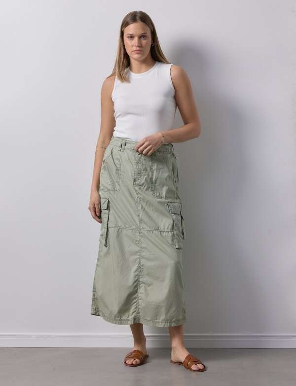 Falda Maxi Cargo OLIVA