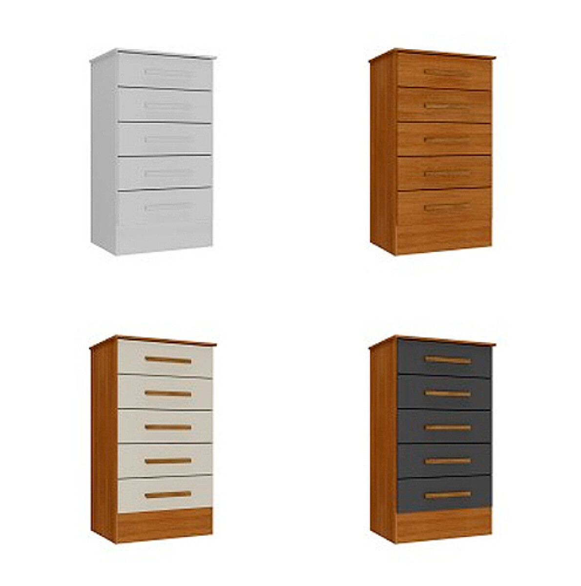 COMODA INEY OVIEDO -0540 -5 Cajones -Blanco/Cedro/Cedro-Onix - Sin color 