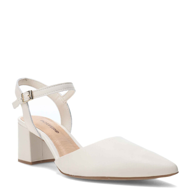 Zapato de Mujer Bottero abierto con tobillera Blanco