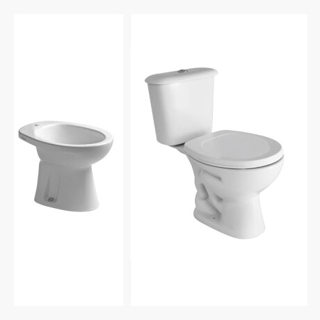 Juego De Inodoro, Tapa, Mochila Y Bidet Ferrum Andina BLANCO