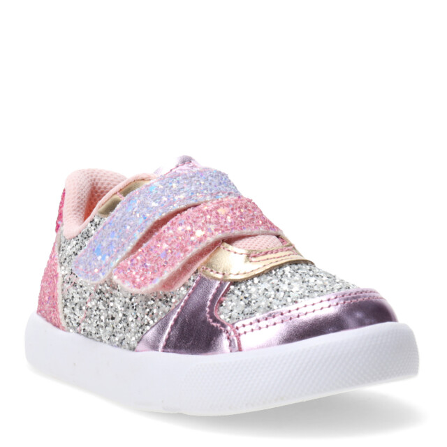 Championes de Niños Bibi Agility Mini c/ Velcro Plateado - Rosado - Lila