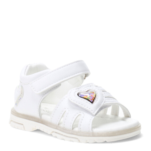 Sandalia de Niña Mini Miss Carol CUORE con detalle de corazon en capellada Blanco