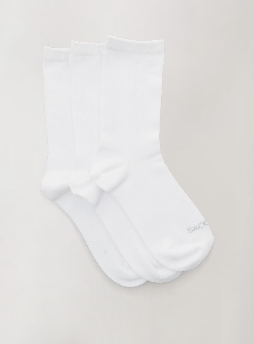 Pack x3 crew lisas niños jk - Blanco 