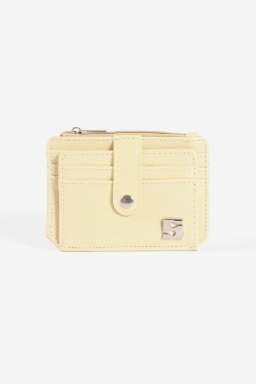 Tarjetero flap monedero amarillo