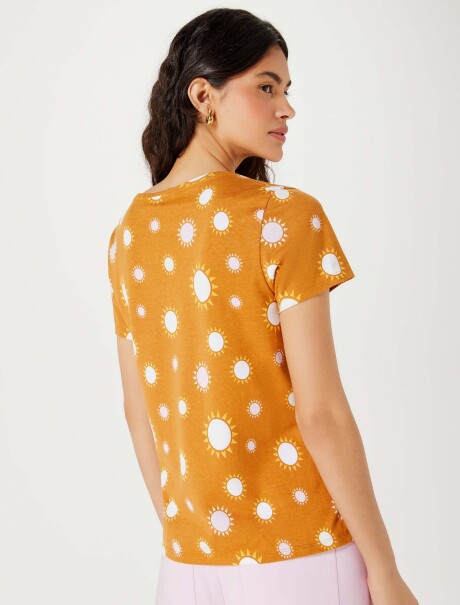 CAMISETA FEMENINA ESTAMPADA NARANJA OSCURO