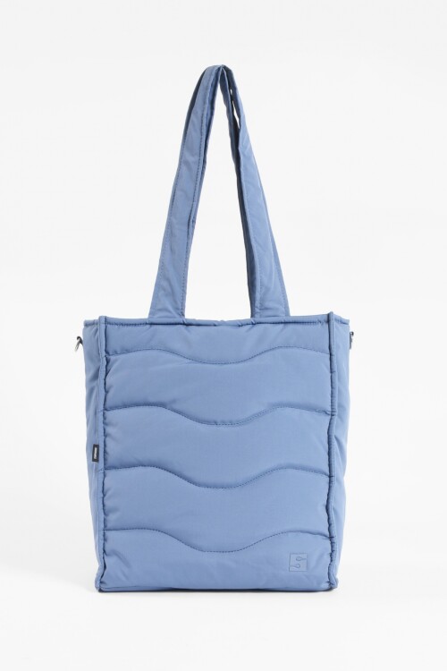 Shopper pespunte puffy azul