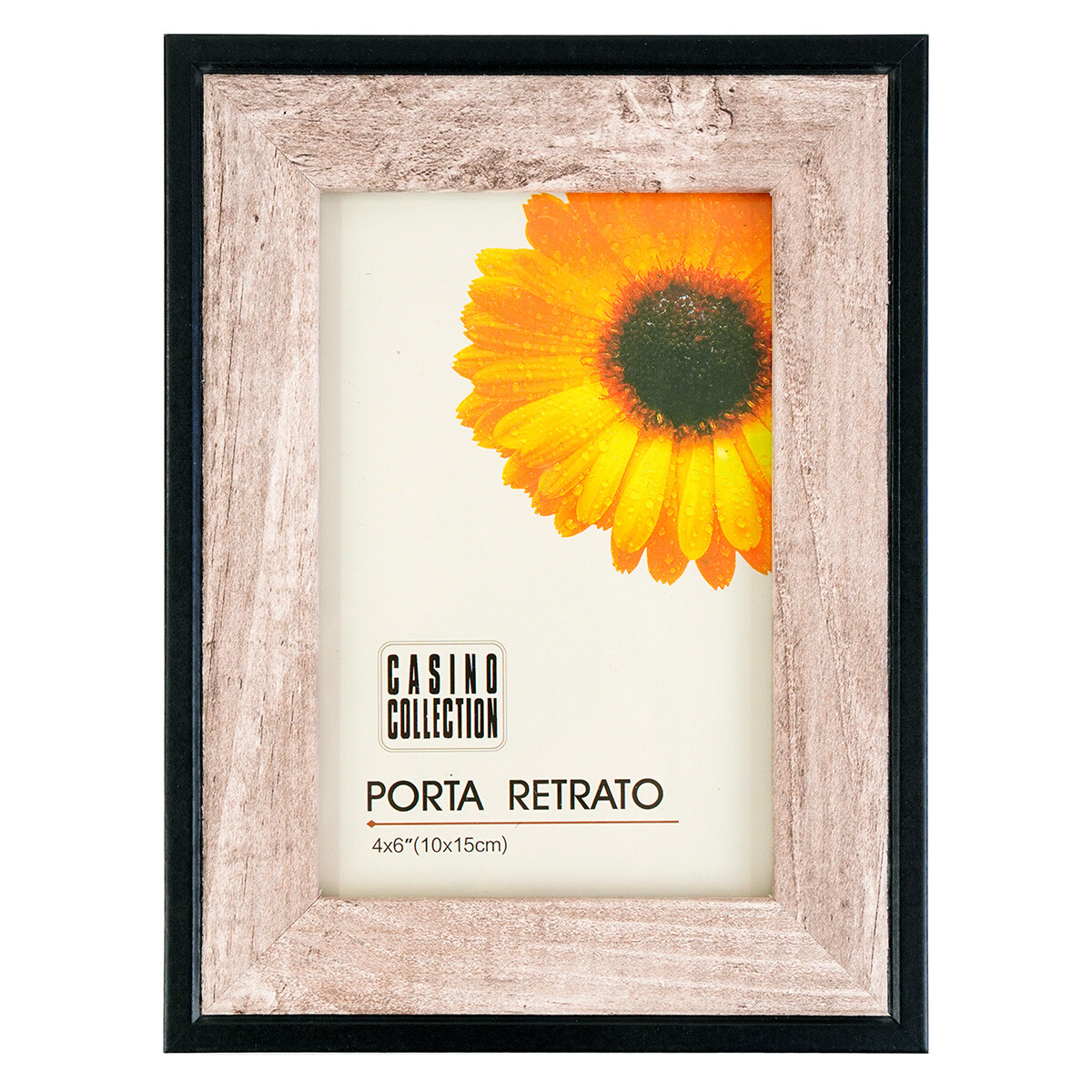 Portaretrato de madera con borde negro 10x15 