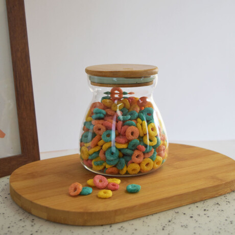 Frasco de vidrio con tapa de madera 8,5x12cm Casasunco Olala Frasco de vidrio con tapa de madera 8,5x12cm Casasunco Olala