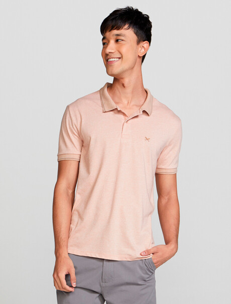 POLO MASCULINA BÁSICA EN TELA TEXTURIZADA ROSA