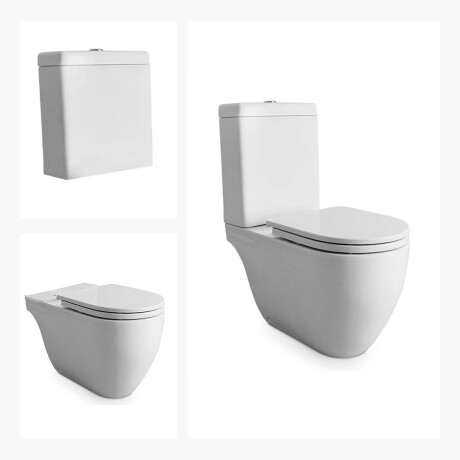 Juego De Inodoro Con Mochila Incluye Tapa Linea Fontana Marca Ferrum BLANCO