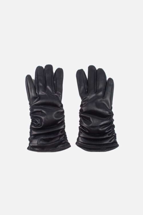 Guantes plisados negro