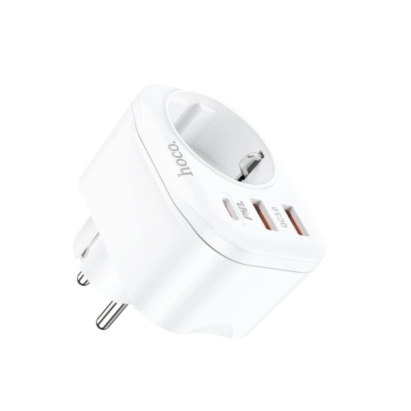ENCHUFE HOCO NS3 SHUKO PD20W+2USB ENCHUFE HOCO NS3 SHUKO PD20W+2USB