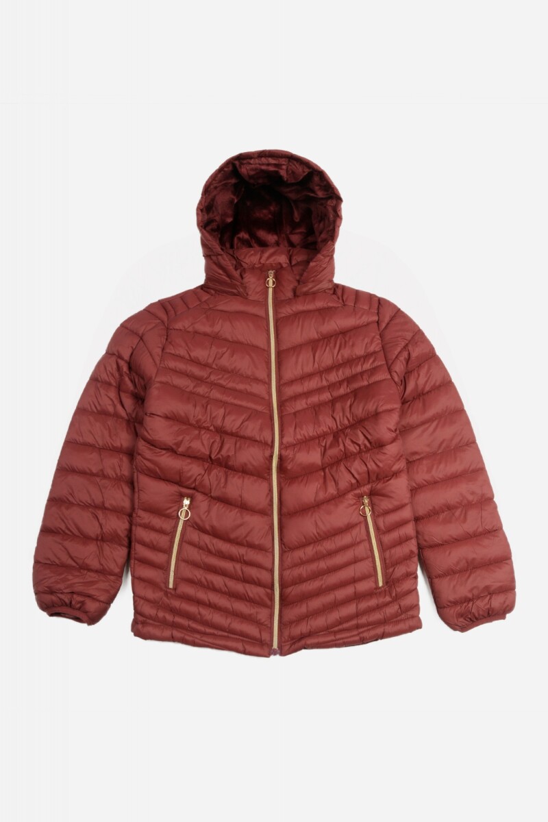 Campera con capucha - Mujer BORDO