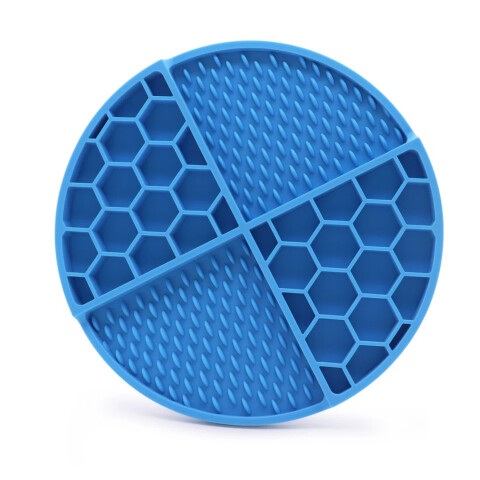 Plato Alfombra Lamer Anti Ansiedad Texturado Perro Gato Variante Color Azul