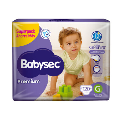 Pañales Babysec Premium Talle G 120 Uds. Pañales Babysec Premium Talle G 120 Uds.