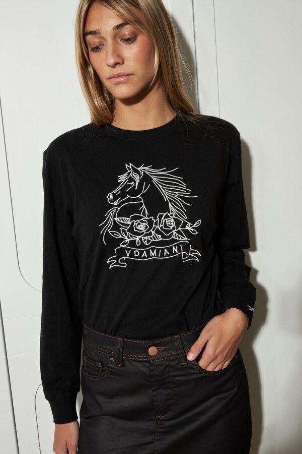 Remera Horse Negra