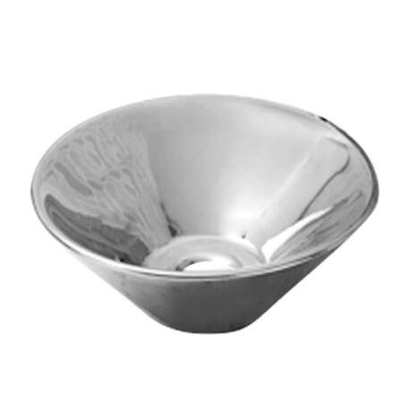Bacha cónica de loza porcelana cromada de apoyar 42cm diámetro. 000