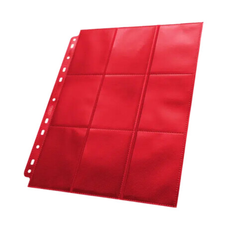 Hoja de 9 Bolsillos para Cartas Standard - Rojo Hoja de 9 Bolsillos para Cartas Standard - Rojo