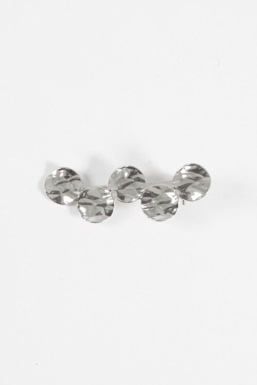 Broche círculos texture plateado