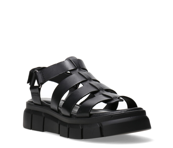 Sandalia de Mujer Bottero de tiras c/velcro Negro