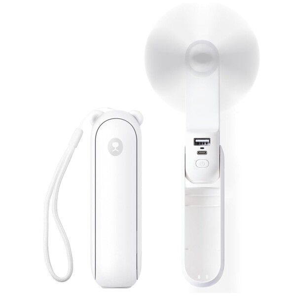 Mini Ventilador 2 en 1 Linterna Portatil Recargable Llavero Variante Color Blanco