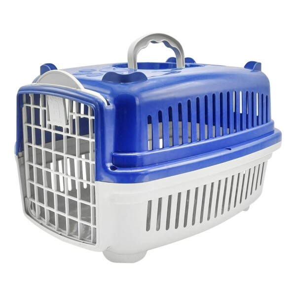 Transportadora Rígida Para Mascotas N3 Perro Gato Resistente Variante Color Azul