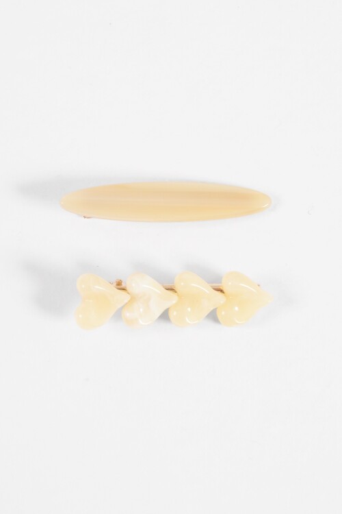 Set dos broches cora beige