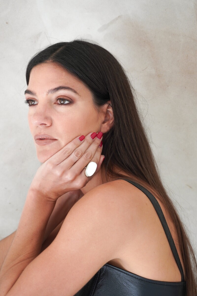 Nácar Ring Plateado