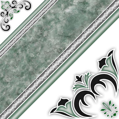 Ceramica Verde Geometrico Brillo Liso 45X45Cm Piso GAMAS DE VERDE