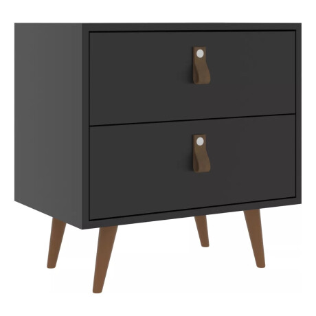 Mesa De Luz Cabecera Padua Nordica Cajones Dormitorio Negro