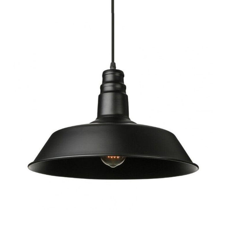 Lámpara de techo Colgante Vintage Bell Diámetro 46cm Lámpara Colgante Vintage Bell Negro Grande ø 46cm