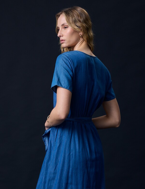 Vestido Tencel Det Lazo JEAN