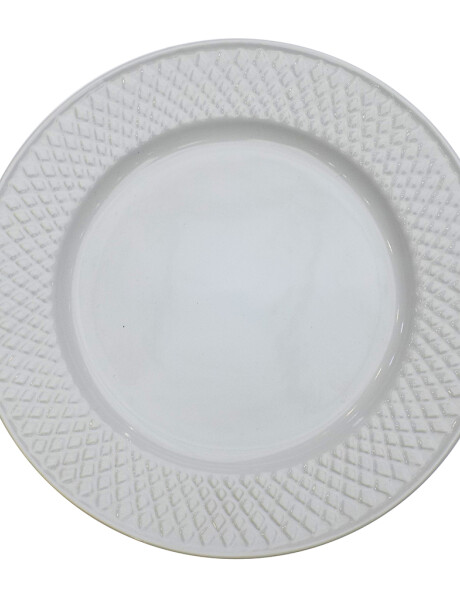 PLATO DE MESA 28CM BLANCO RELIEVE DIAMANTE PLATO DE MESA 28CM BLANCO RELIEVE DIAMANTE