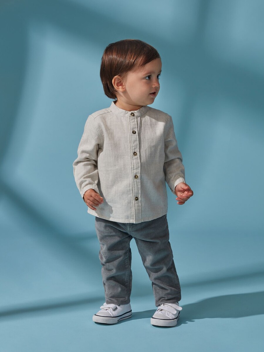 Camisa Cuello Mao Piedra