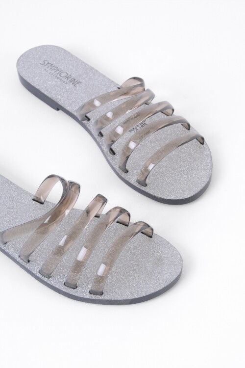 Sandalia plana en silicona negro