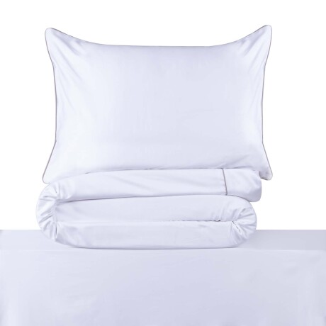 JGO SÁBANAS FESTÓN CAQUI 2 PLAZAS ALGODON BLANCO 300 HILOS