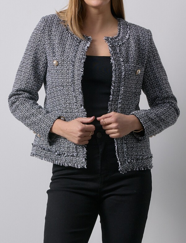 Chaqueta Tweed NEGRO