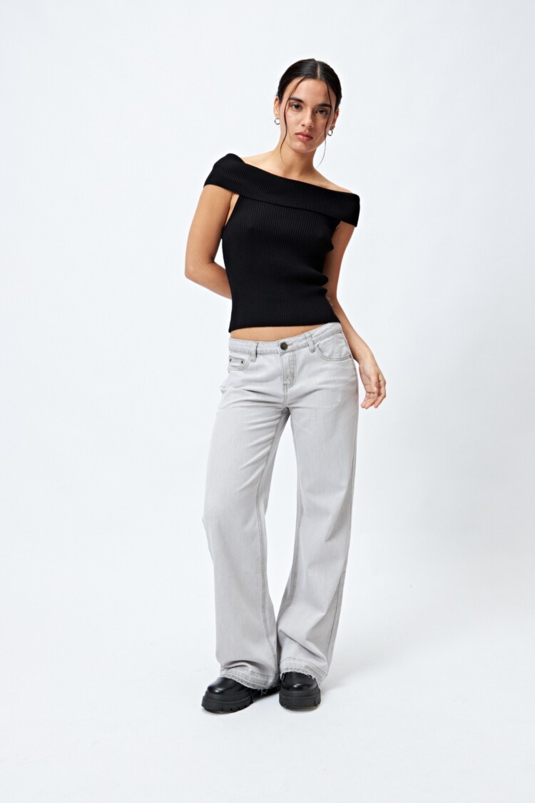 JEAN KIKI Gris Claro